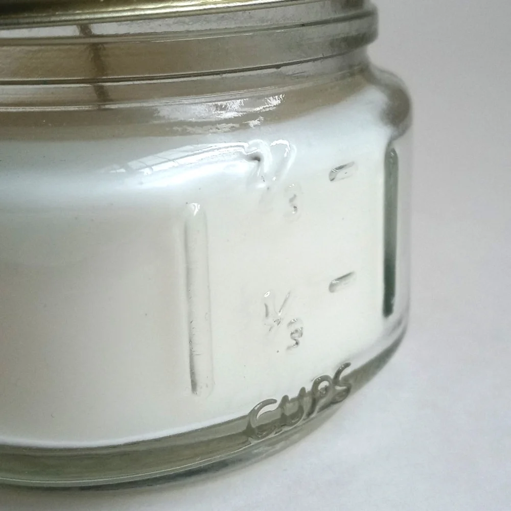 Old Williamsburg Mahogany Coconut Scented Jar Candle in Mini Mason Jar White